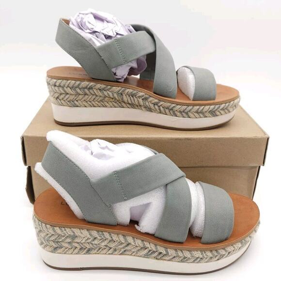 Lucky Brand Womens 6M Johannas Platform Sandals Slingback Leather‎ Gladiator New - Picture 1 of 8
